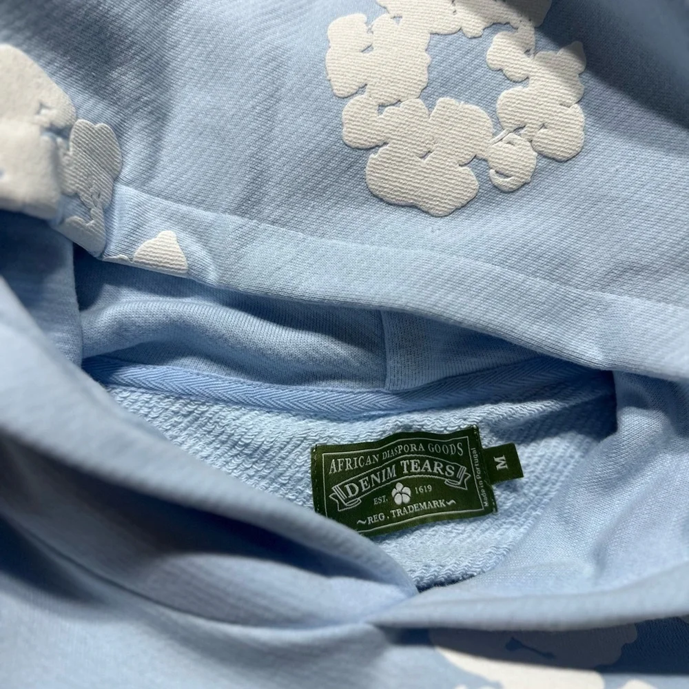 Denim Tears The Cotton Wreath Hoodie ‘Blue’ - Picture 7 of 7